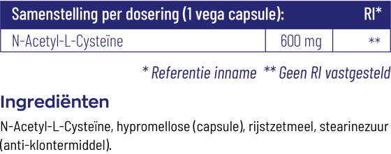 NAC 600 mg N-Acetyl-L-Cysteïne